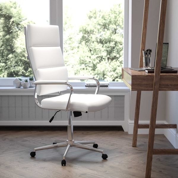 Flash Furniture White LeatherSoft Office Chair BT-20595H-2-WH-GG - main